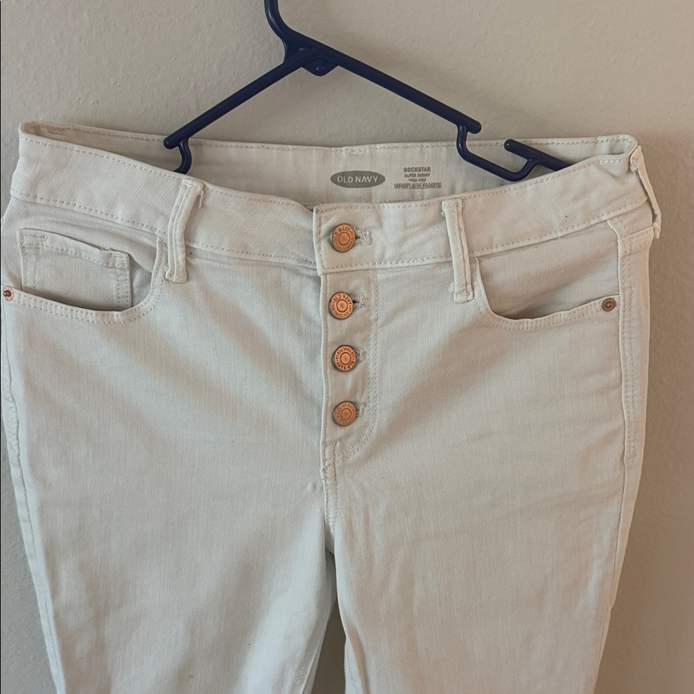 Old Navy Cream High-Rise Button-Fly Women's Jeans